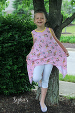 Girl's Shark Bite Top Pattern - Ellie and Mac, Digital (PDF) Sewing Patterns | USA, Canada, UK, Australia