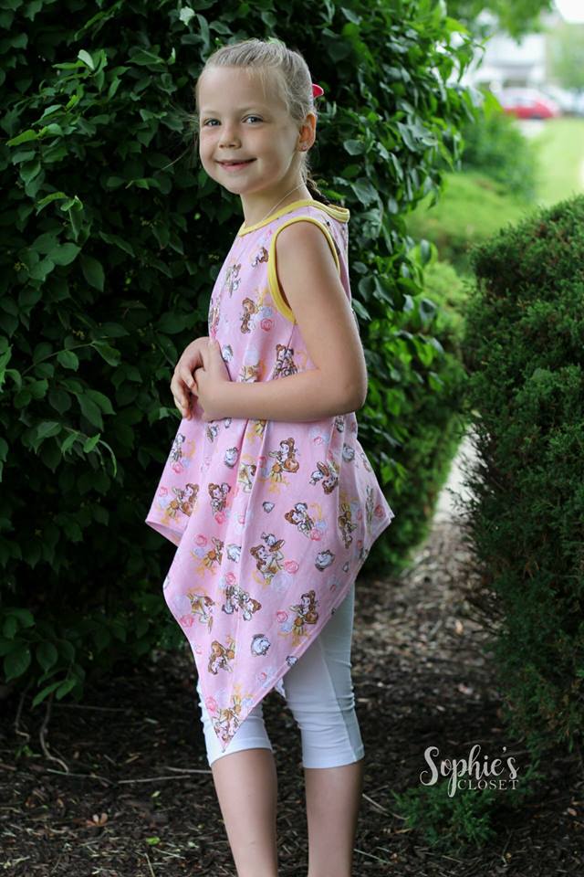 Girl's Shark Bite Top Pattern - Ellie and Mac, Digital (PDF) Sewing Patterns | USA, Canada, UK, Australia