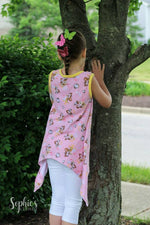 Girl's Shark Bite Top Pattern - Ellie and Mac, Digital (PDF) Sewing Patterns | USA, Canada, UK, Australia