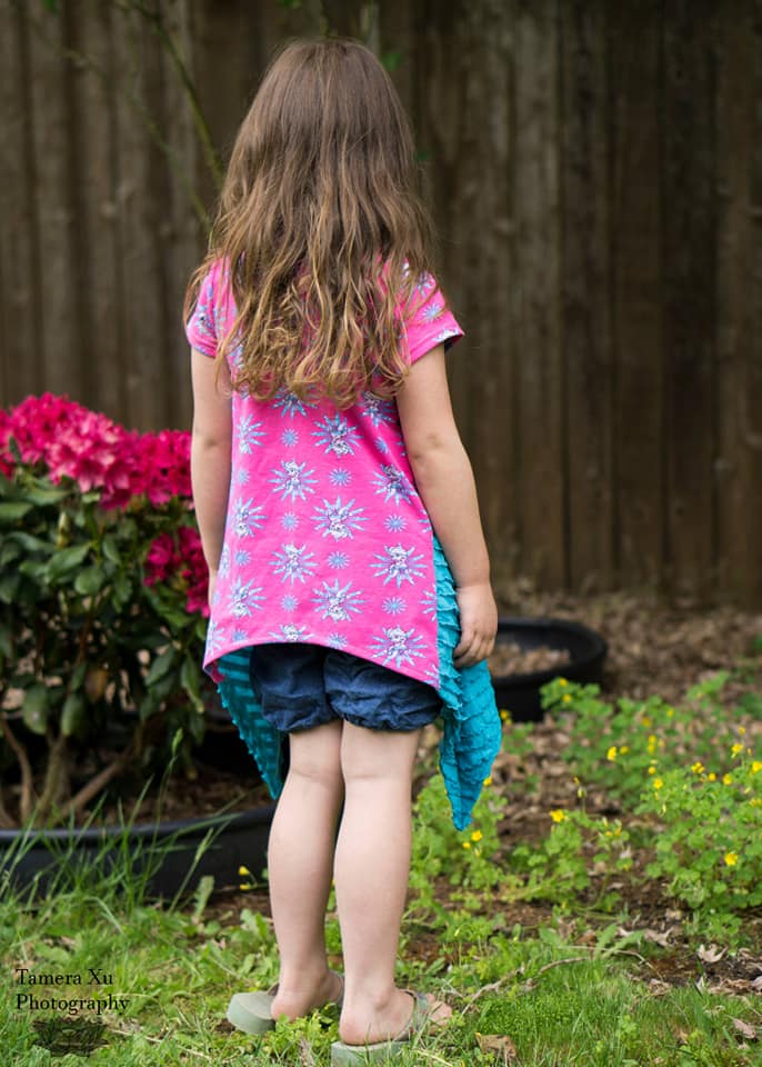 Girl's Shark Bite Top Pattern - Ellie and Mac, Digital (PDF) Sewing Patterns | USA, Canada, UK, Australia