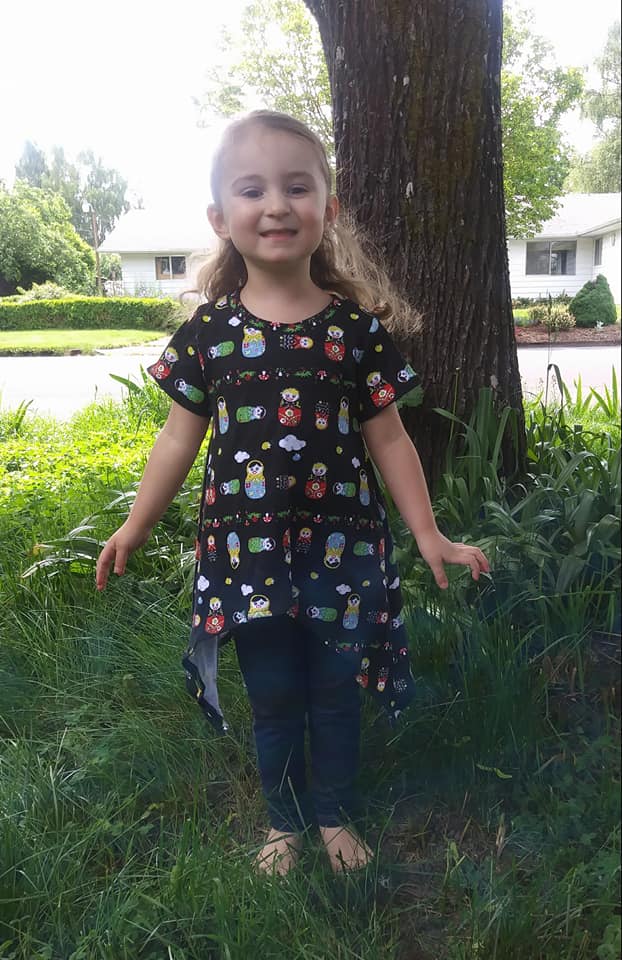 Girl's Shark Bite Top Pattern - Ellie and Mac, Digital (PDF) Sewing Patterns | USA, Canada, UK, Australia