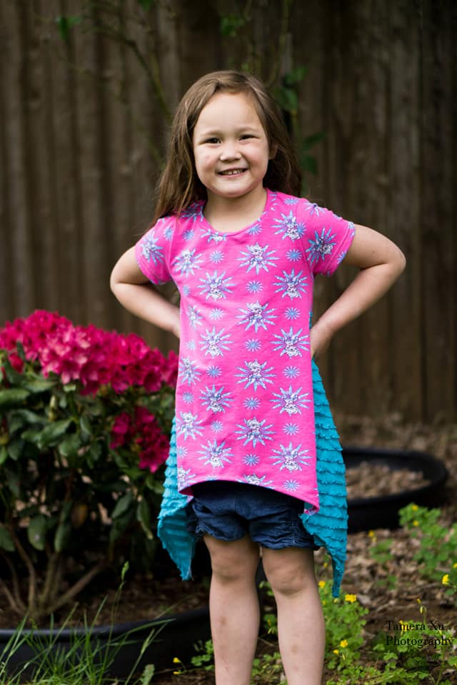 Girl's Shark Bite Top Pattern - Ellie and Mac, Digital (PDF) Sewing Patterns | USA, Canada, UK, Australia