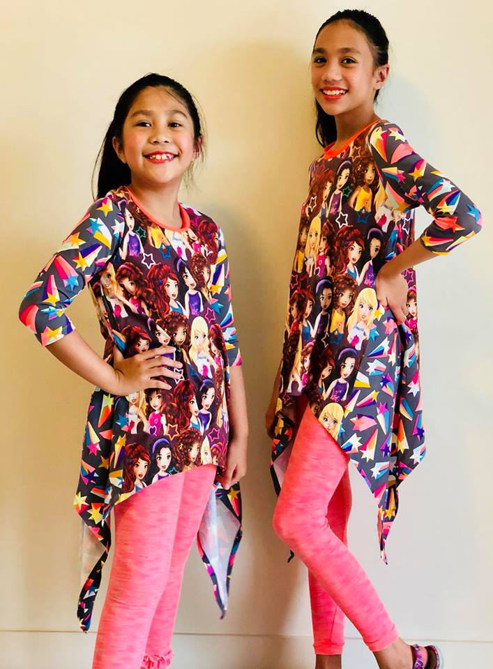 Girl's Shark Bite Top Pattern - Ellie and Mac, Digital (PDF) Sewing Patterns | USA, Canada, UK, Australia