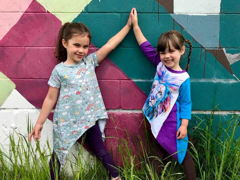Girl's Shark Bite Top Pattern - Ellie and Mac, Digital (PDF) Sewing Patterns | USA, Canada, UK, Australia