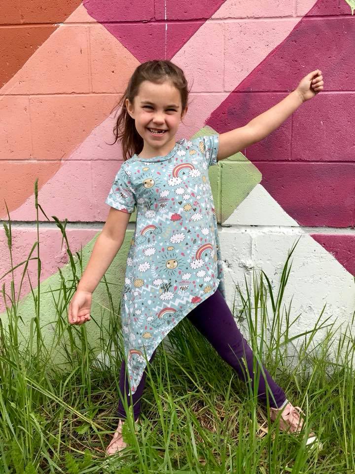 Girl's Shark Bite Top Pattern - Ellie and Mac, Digital (PDF) Sewing Patterns | USA, Canada, UK, Australia