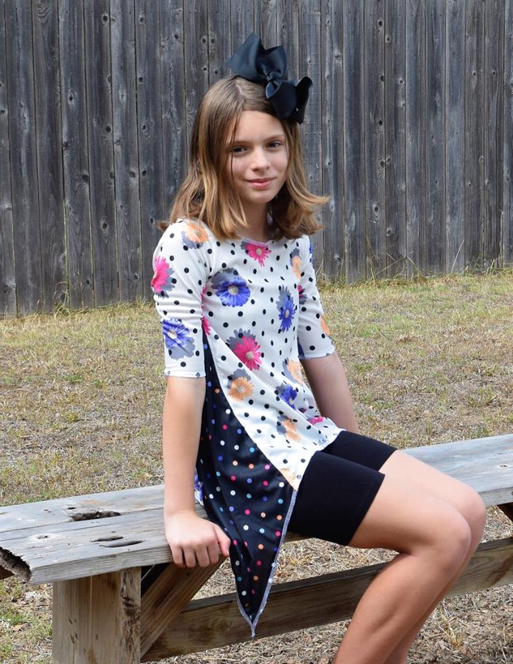 Girl's Shark Bite Top Pattern - Ellie and Mac, Digital (PDF) Sewing Patterns | USA, Canada, UK, Australia