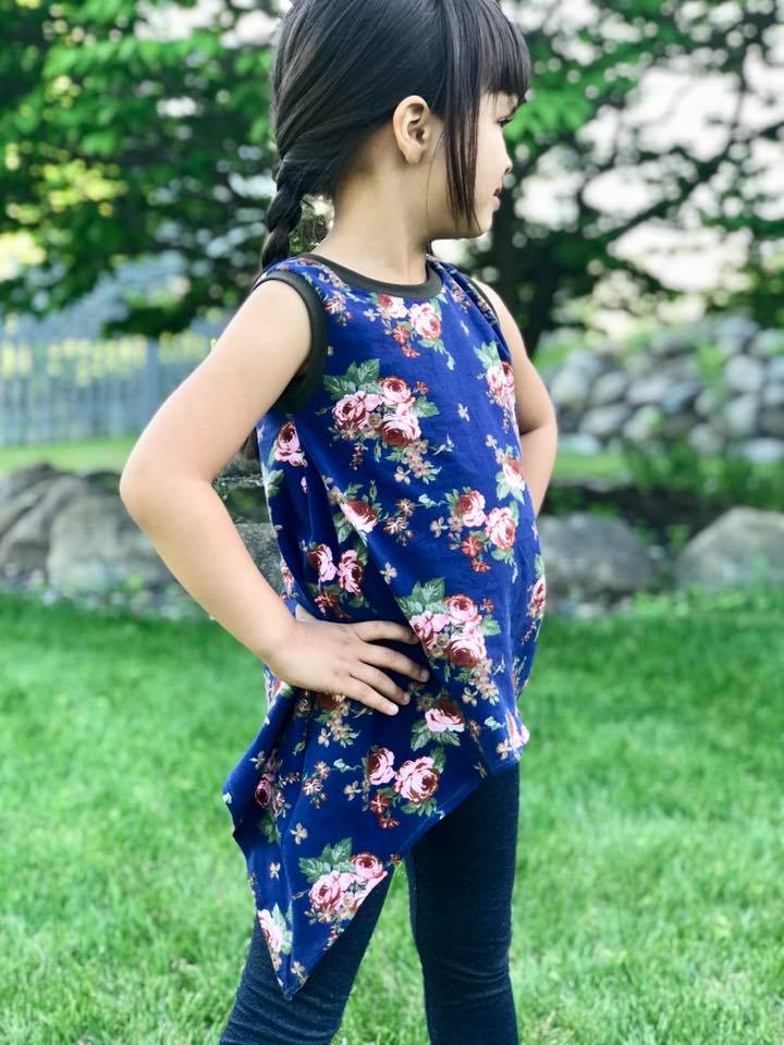 Girl's Shark Bite Top Pattern - Ellie and Mac, Digital (PDF) Sewing Patterns | USA, Canada, UK, Australia