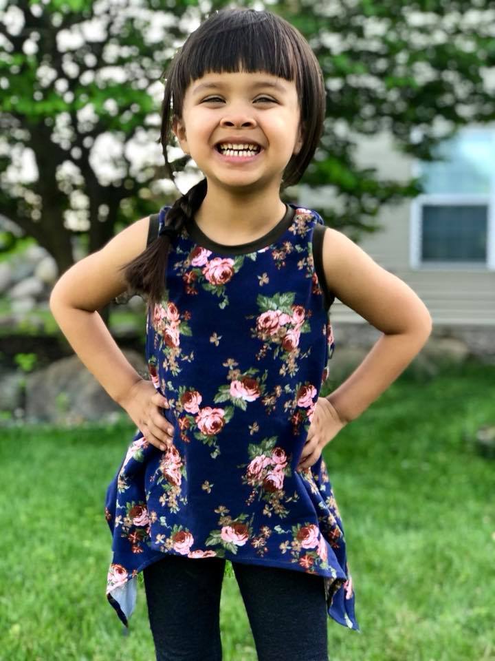 Girl's Shark Bite Top Pattern - Ellie and Mac, Digital (PDF) Sewing Patterns | USA, Canada, UK, Australia