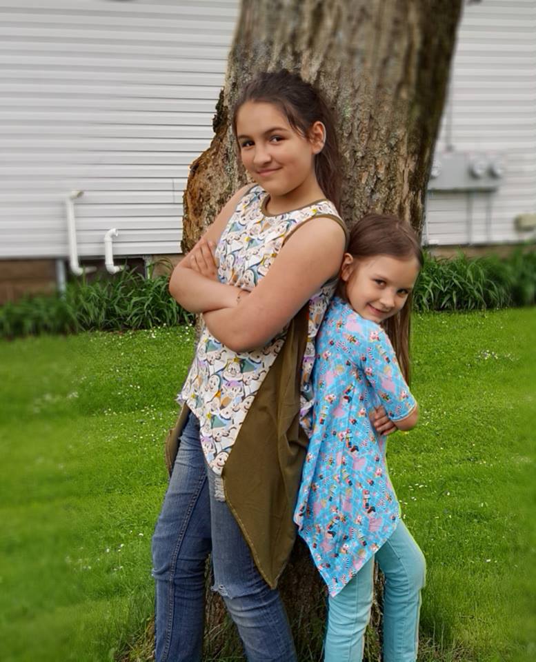 Girl's Shark Bite Top Pattern - Ellie and Mac, Digital (PDF) Sewing Patterns | USA, Canada, UK, Australia