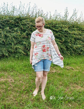 Women's Shark Bite Top Pattern - Ellie and Mac, Digital (PDF) Sewing Patterns | USA, Canada, UK, Australia