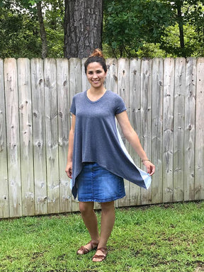 Women's Shark Bite Top Pattern - Ellie and Mac, Digital (PDF) Sewing Patterns | USA, Canada, UK, Australia