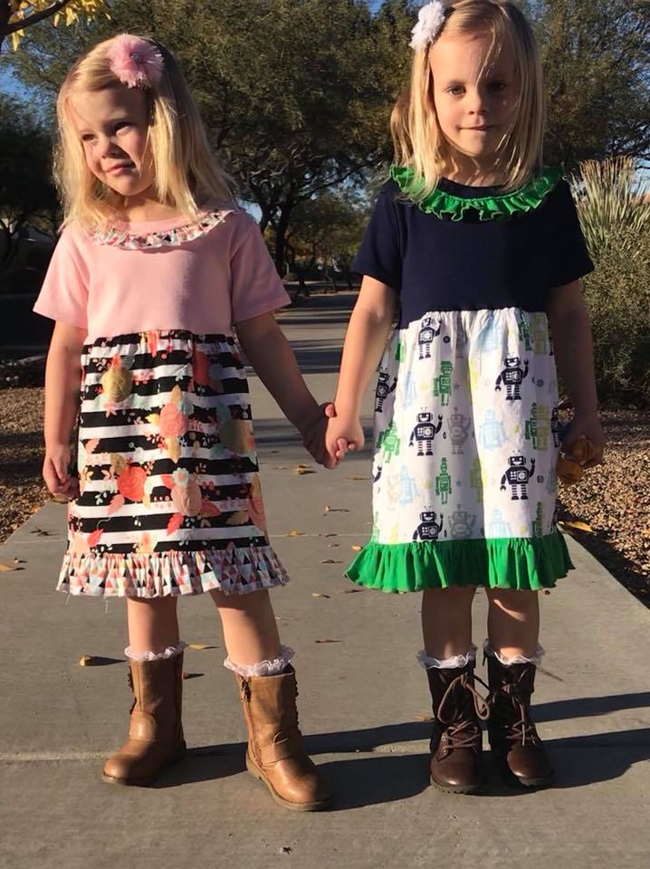 Girl's & Doll Simply Sweet Top & Dress Pattern Bundle Pack - Ellie and Mac, Digital (PDF) Sewing Patterns | USA, Canada, UK, Australia