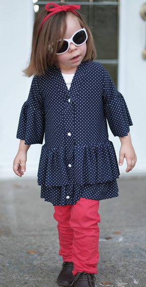 Girl's So Lovely Ruffle Cardigan Pattern - Ellie and Mac, Digital (PDF) Sewing Patterns | USA, Canada, UK, Australia