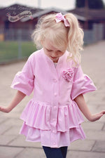 Girl's So Lovely Ruffle Cardigan Pattern - Ellie and Mac, Digital (PDF) Sewing Patterns | USA, Canada, UK, Australia