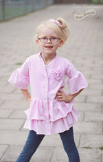 Girl's So Lovely Ruffle Cardigan Pattern - Ellie and Mac, Digital (PDF) Sewing Patterns | USA, Canada, UK, Australia