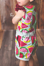 Girl's Strawberry Kisses Romper Pattern - Ellie and Mac, Digital (PDF) Sewing Patterns | USA, Canada, UK, Australia