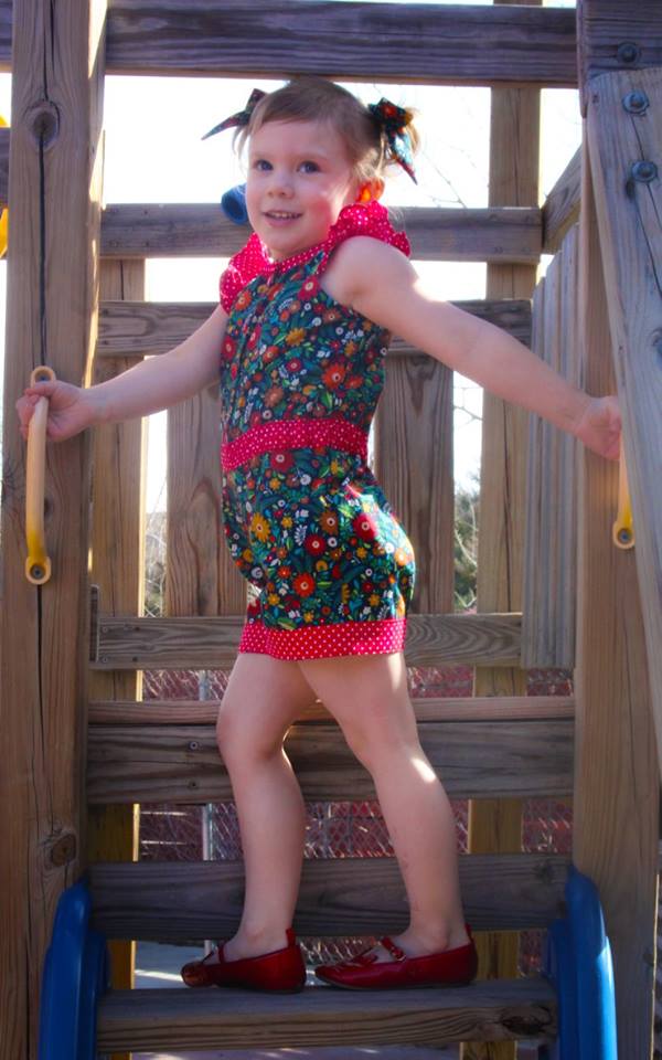 Girl's Strawberry Kisses Romper Pattern - Ellie and Mac, Digital (PDF) Sewing Patterns | USA, Canada, UK, Australia
