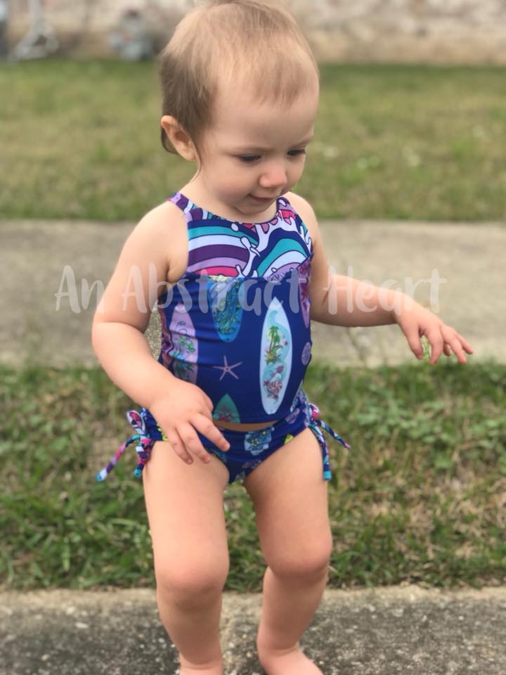 Girl's Tropical Getaway Swimsuit Mix & Match Pattern - Ellie and Mac, Digital (PDF) Sewing Patterns | USA, Canada, UK, Australia