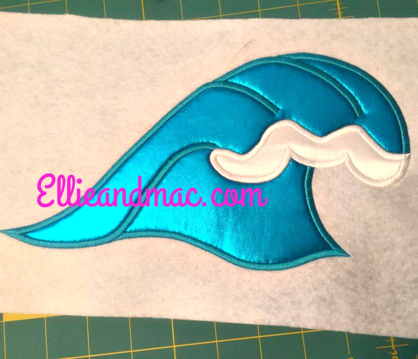Ocean Wave Applique Embroidery Design