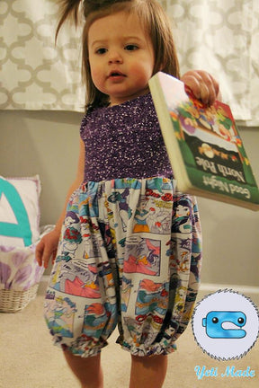 Girl's Whimsy Bubble Romper & Dress Pattern - Ellie and Mac, Digital (PDF) Sewing Patterns | USA, Canada, UK, Australia