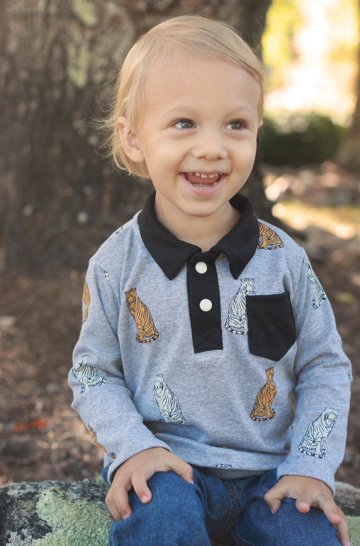 Vintage grey preppy polo baby tee