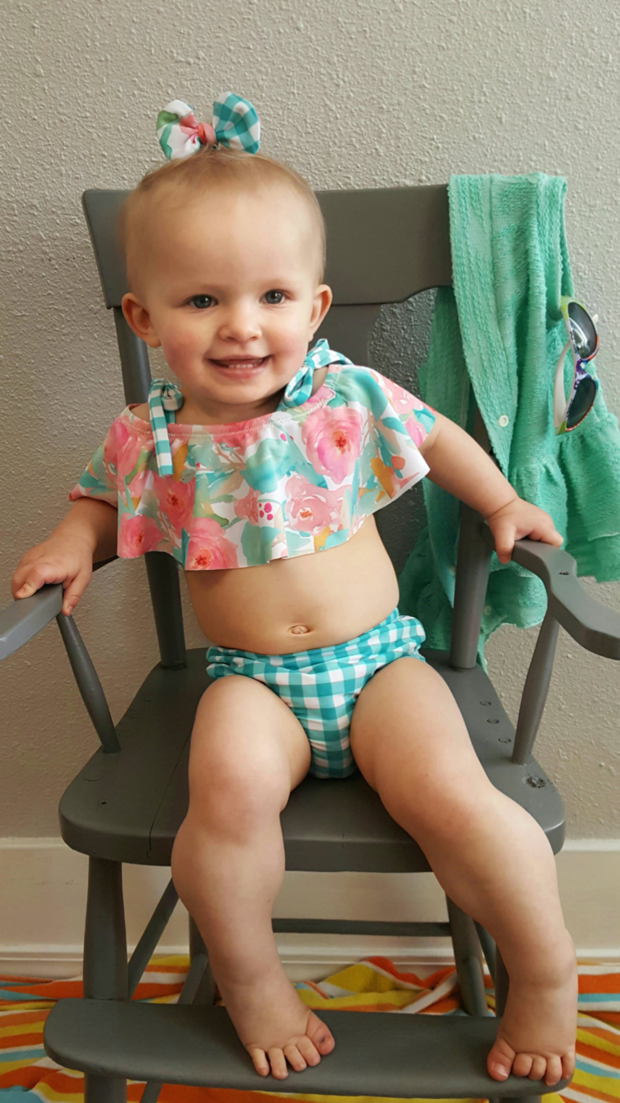 Kids Waterfall Swimsuit Mix & Match Pattern