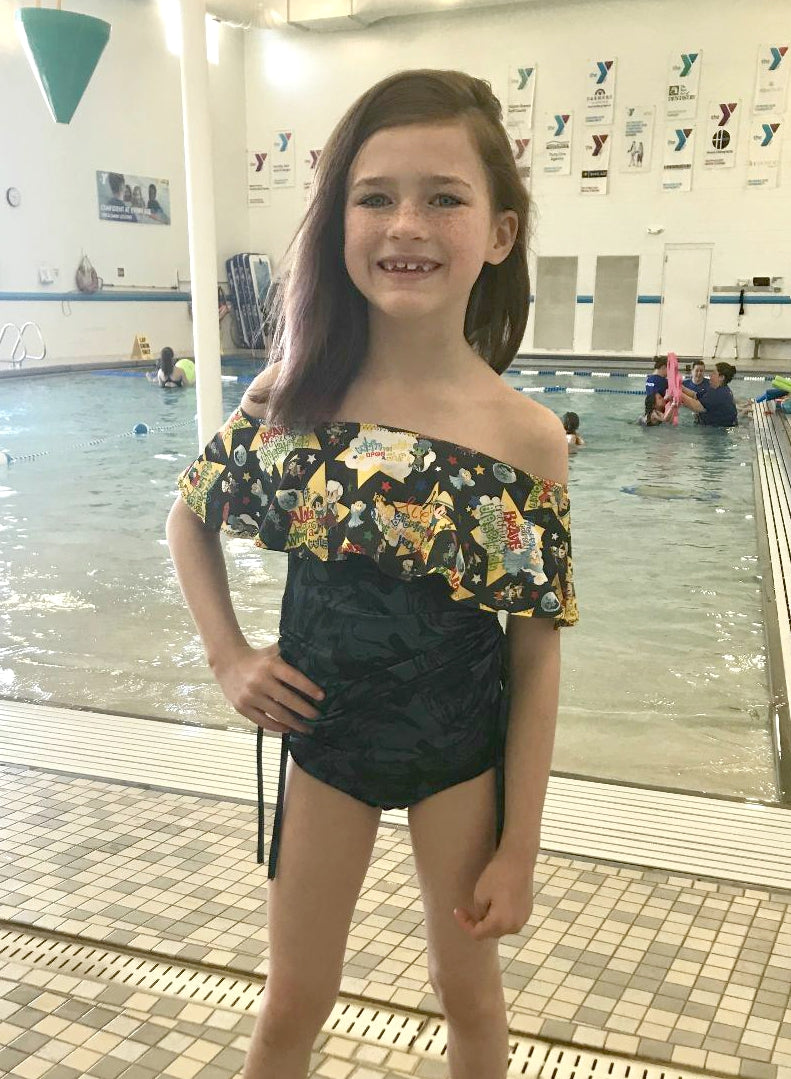 Kids Waterfall Swimsuit Mix & Match Pattern