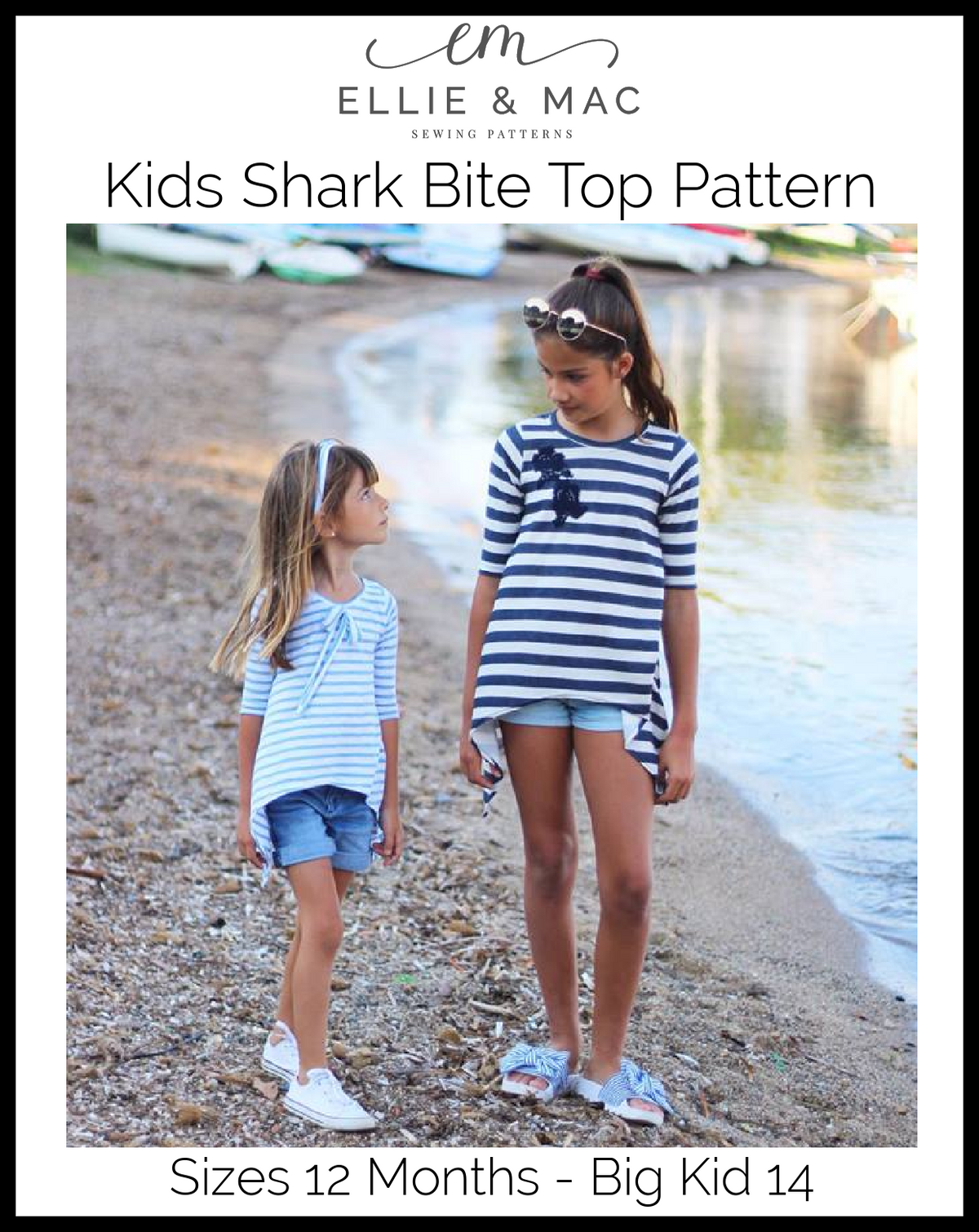 Kids Shark Bite Top Pattern - Clearance Sale