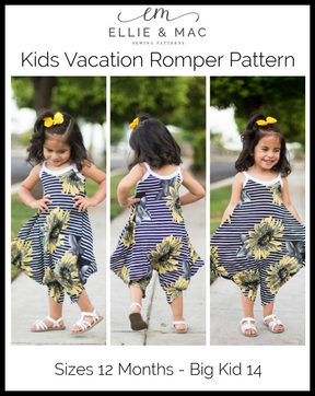 Kids Vacation Romper Pattern - Clearance Sale