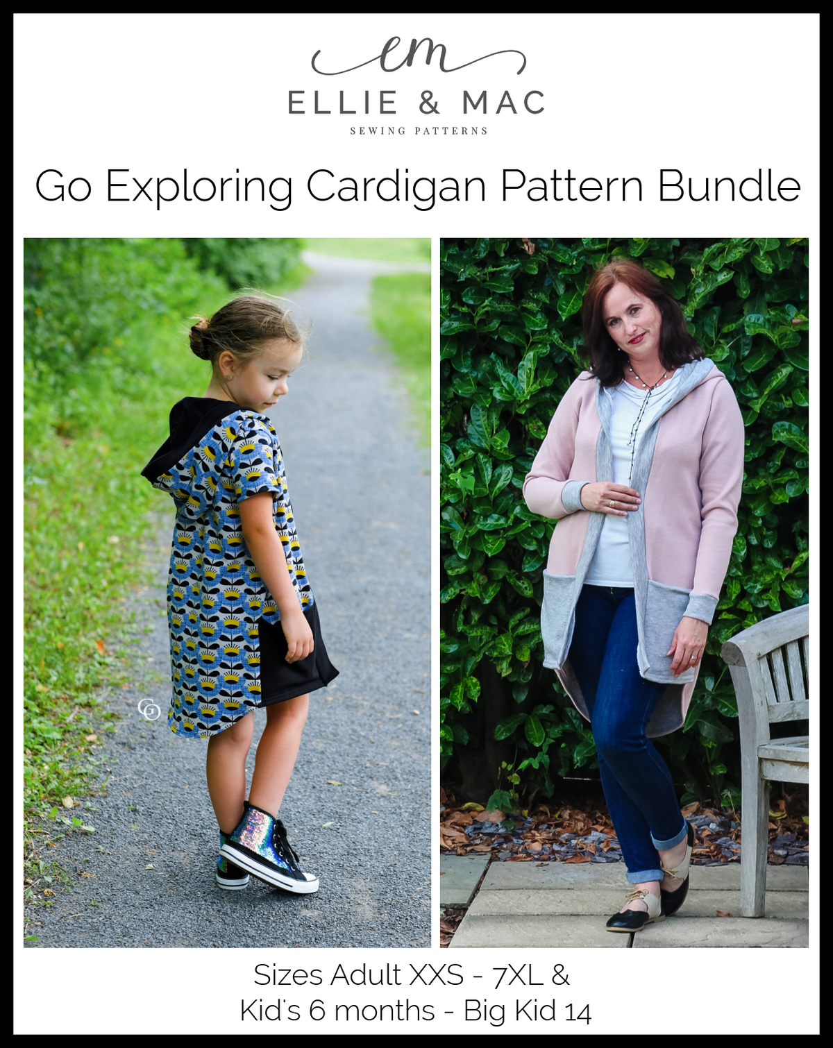 Go Exploring Cardigan Pattern BUNDLE PACK (adult's & kid's)