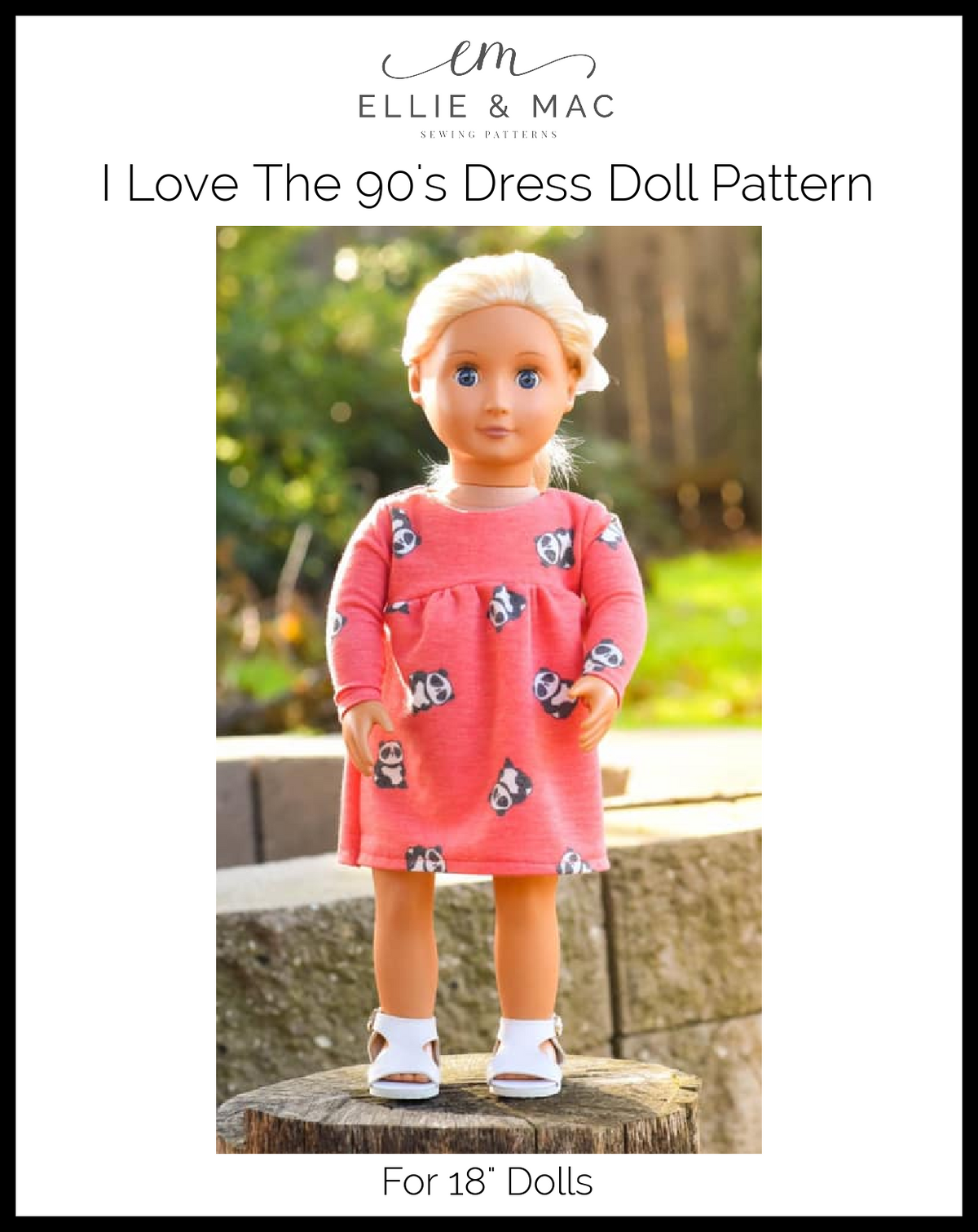 ellie and mac 90s dress I Love The '90s Doll Dress Sewing Pattern main image 0
