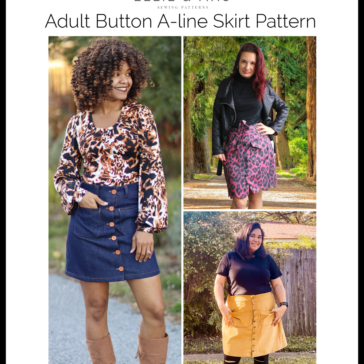 Adult Button A-line Skirt Pattern