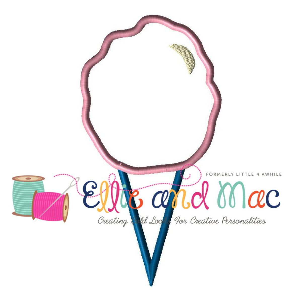 Cotton Candy Applique Embroidery Design - Ellie and Mac, Digital (PDF) Sewing Patterns | USA, Canada, UK, Australia