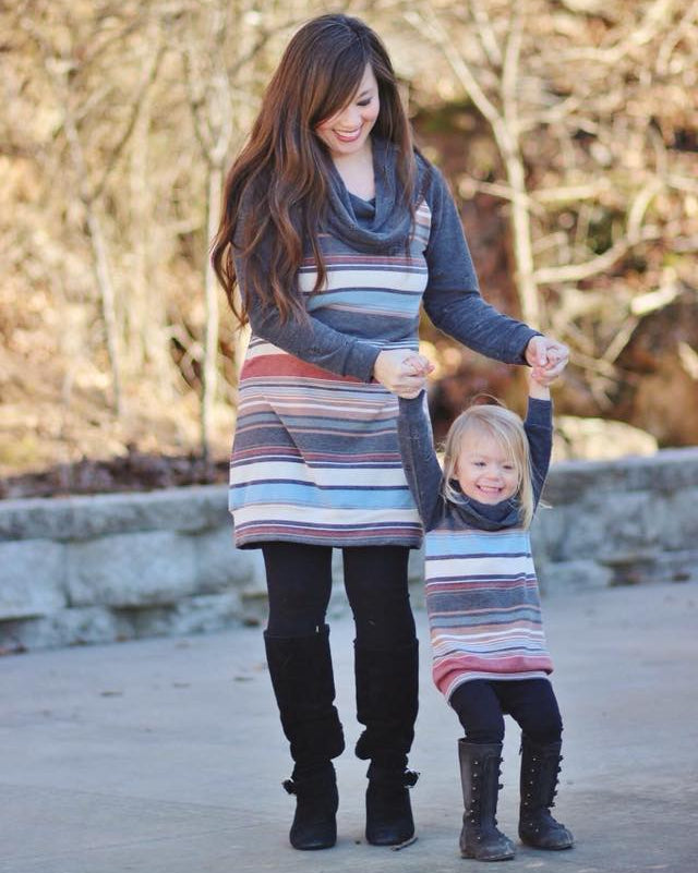 Women & Girl's Going Home Sweater Pattern Bundle - Ellie and Mac, Digital (PDF) Sewing Patterns | USA, Canada, UK, Australia