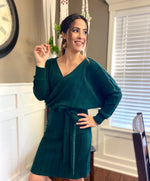 Women’s dolman sleeve wrap top and dress pattern for woven or knit fabrics