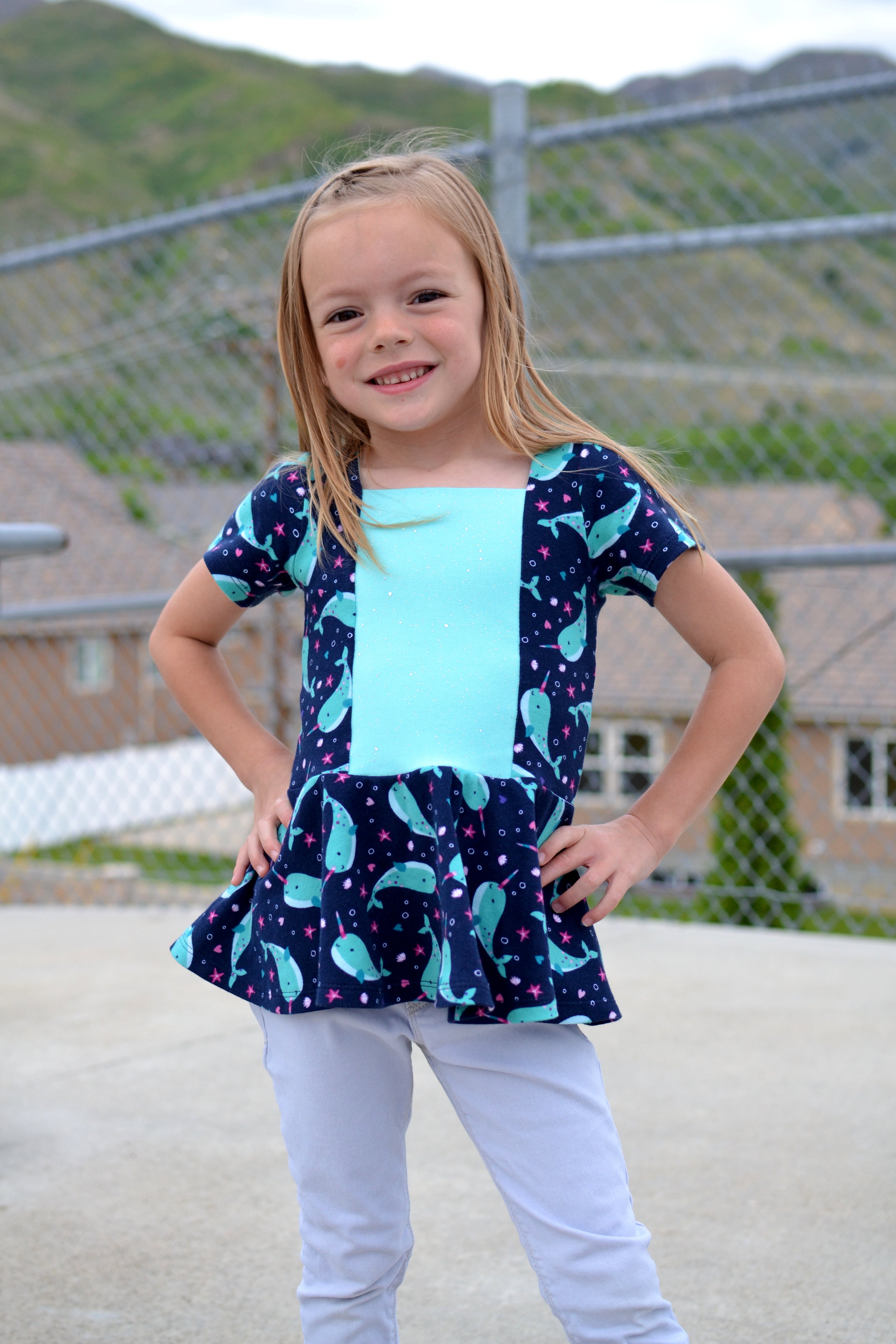 Girl's Sailor Dress & Peplum Pattern - Ellie and Mac, Digital (PDF) Sewing Patterns | USA, Canada, UK, Australia