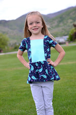Girl's Sailor Dress & Peplum Pattern - Ellie and Mac, Digital (PDF) Sewing Patterns | USA, Canada, UK, Australia