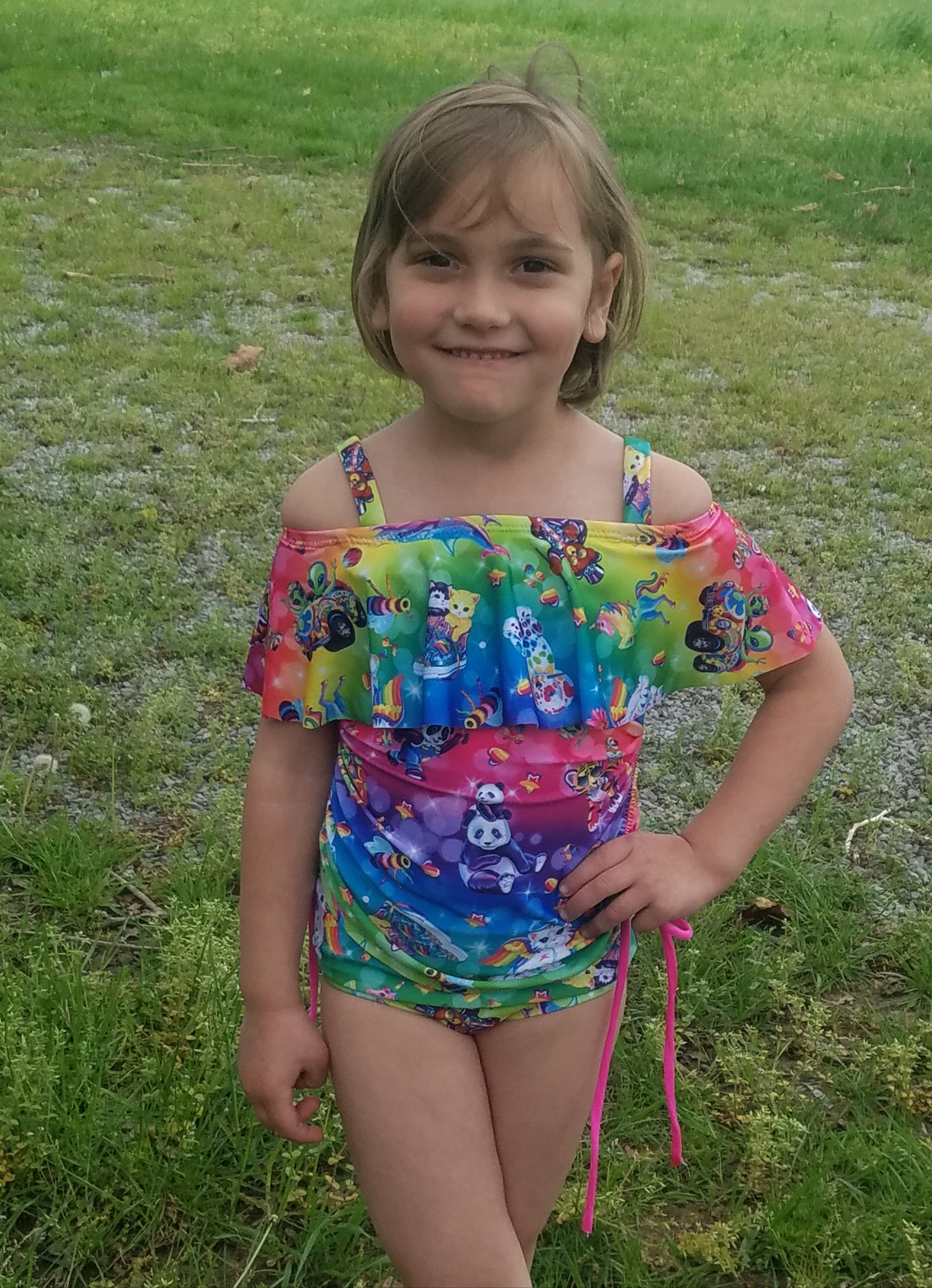 Kids Waterfall Swimsuit Mix & Match Pattern