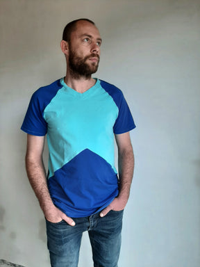 Geometric Color-Block Raglan Pattern (Straight Fit)