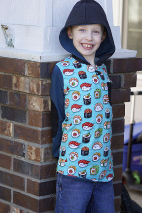 Kid's Simple Patch Sleeve Hoodie