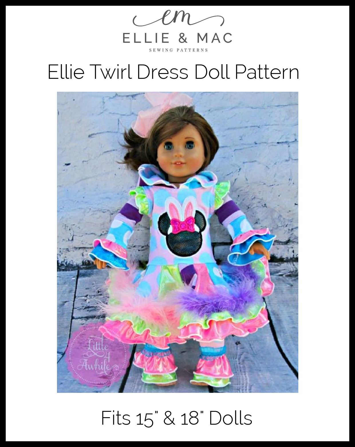 Ellie Twirl Doll Dress Pattern - Clearance Sale