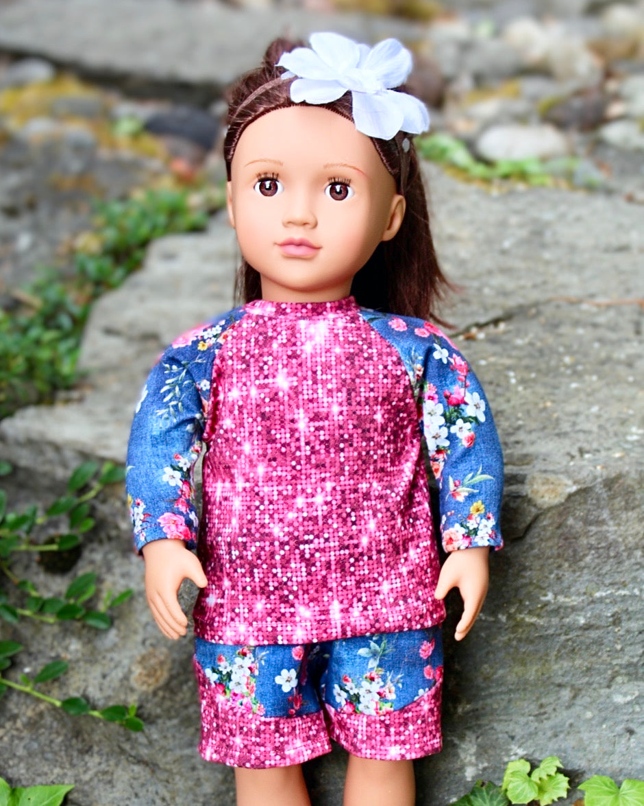 Be Active Shorts & Raglan Tee Doll Pattern Set be-active-shorts-raglan-tee-doll-pattern-set