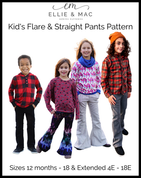 Kids Flare and Straight Pants Pattern