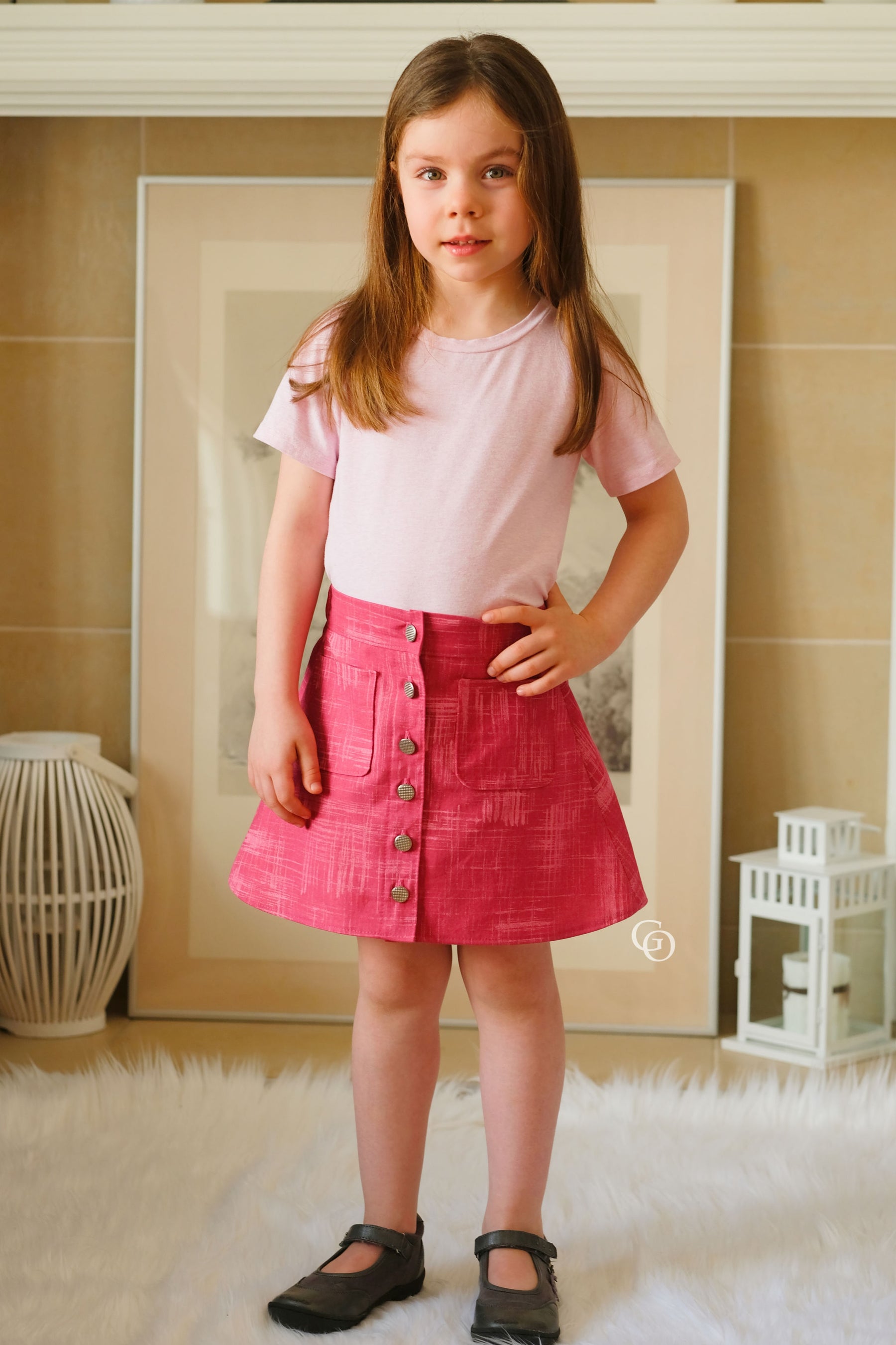 Kid's Button A-line Skirt Pattern