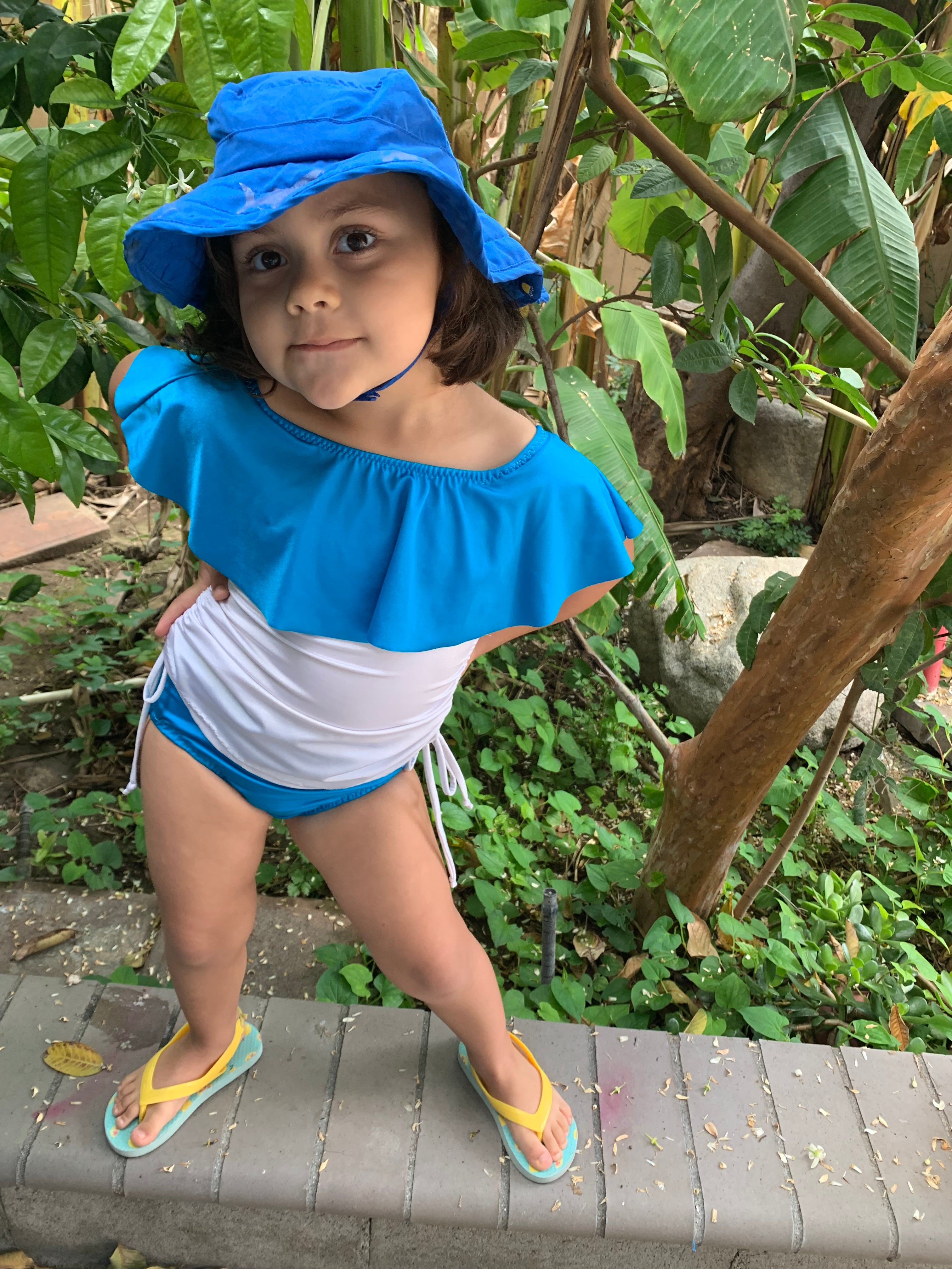 Kids Waterfall Swimsuit Mix & Match Pattern