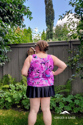 Gathered Tankini Swimsuit Mix & Match Pattern