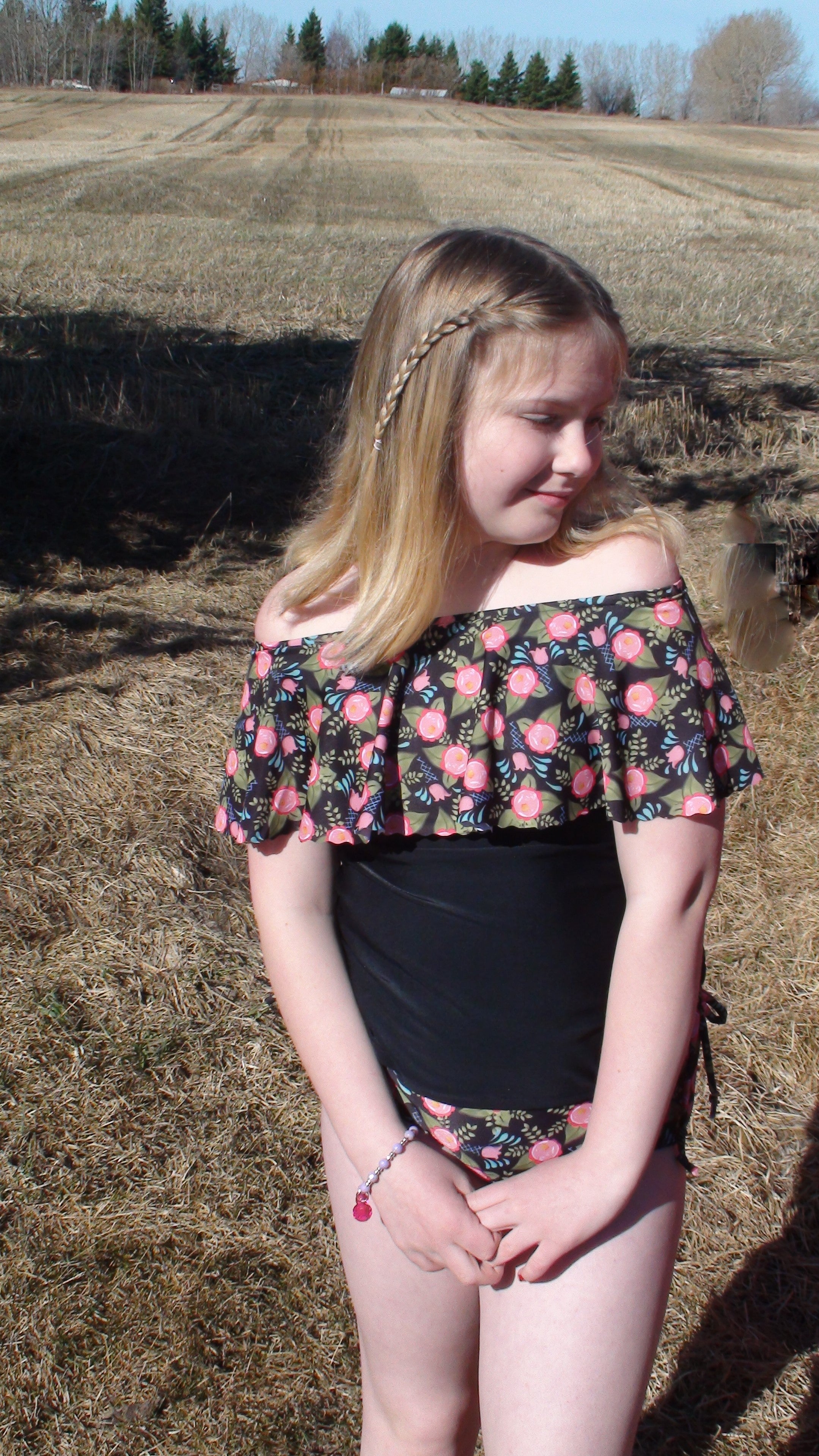 Kids Waterfall Swimsuit Mix & Match Pattern