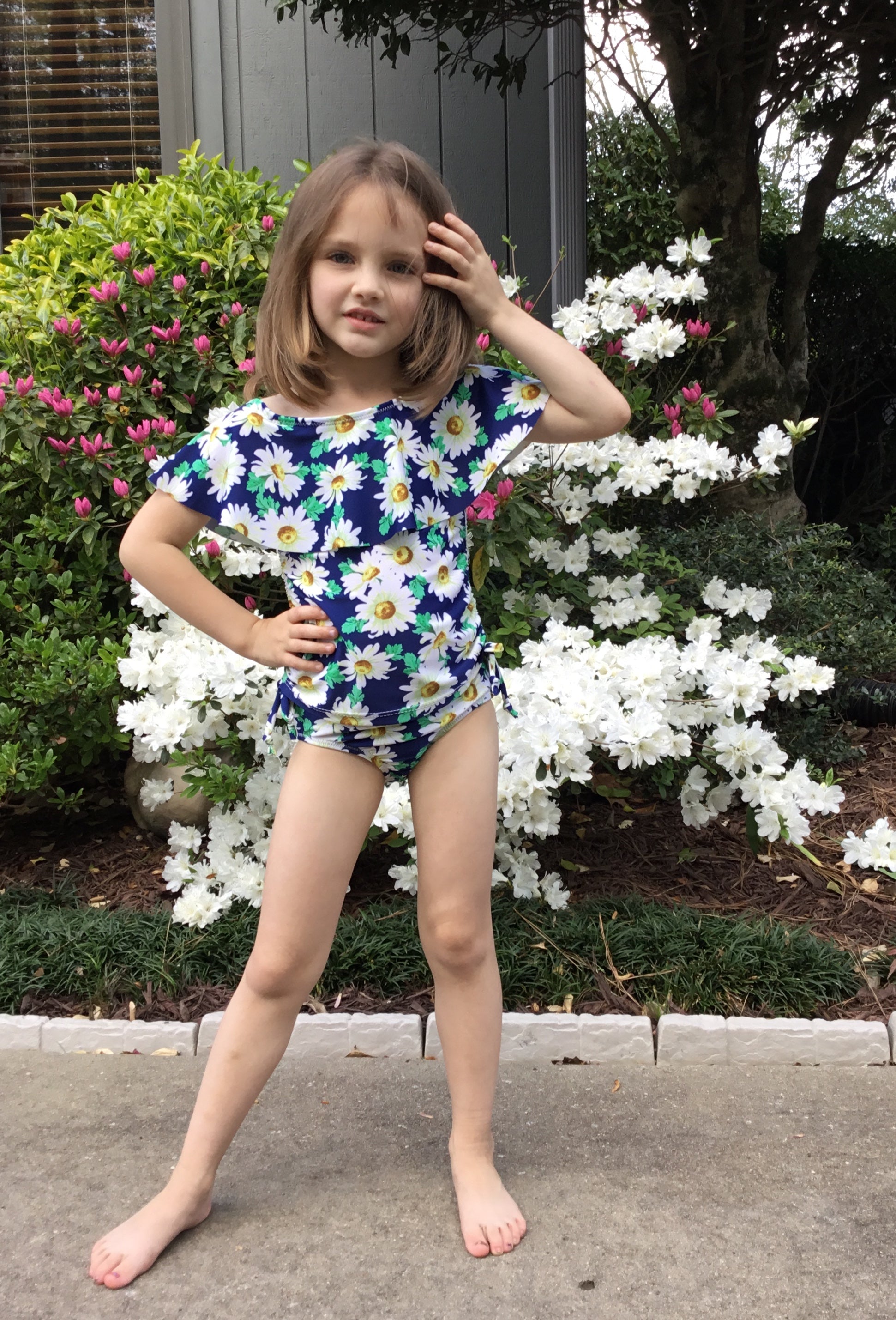 Kids Waterfall Swimsuit Mix & Match Pattern