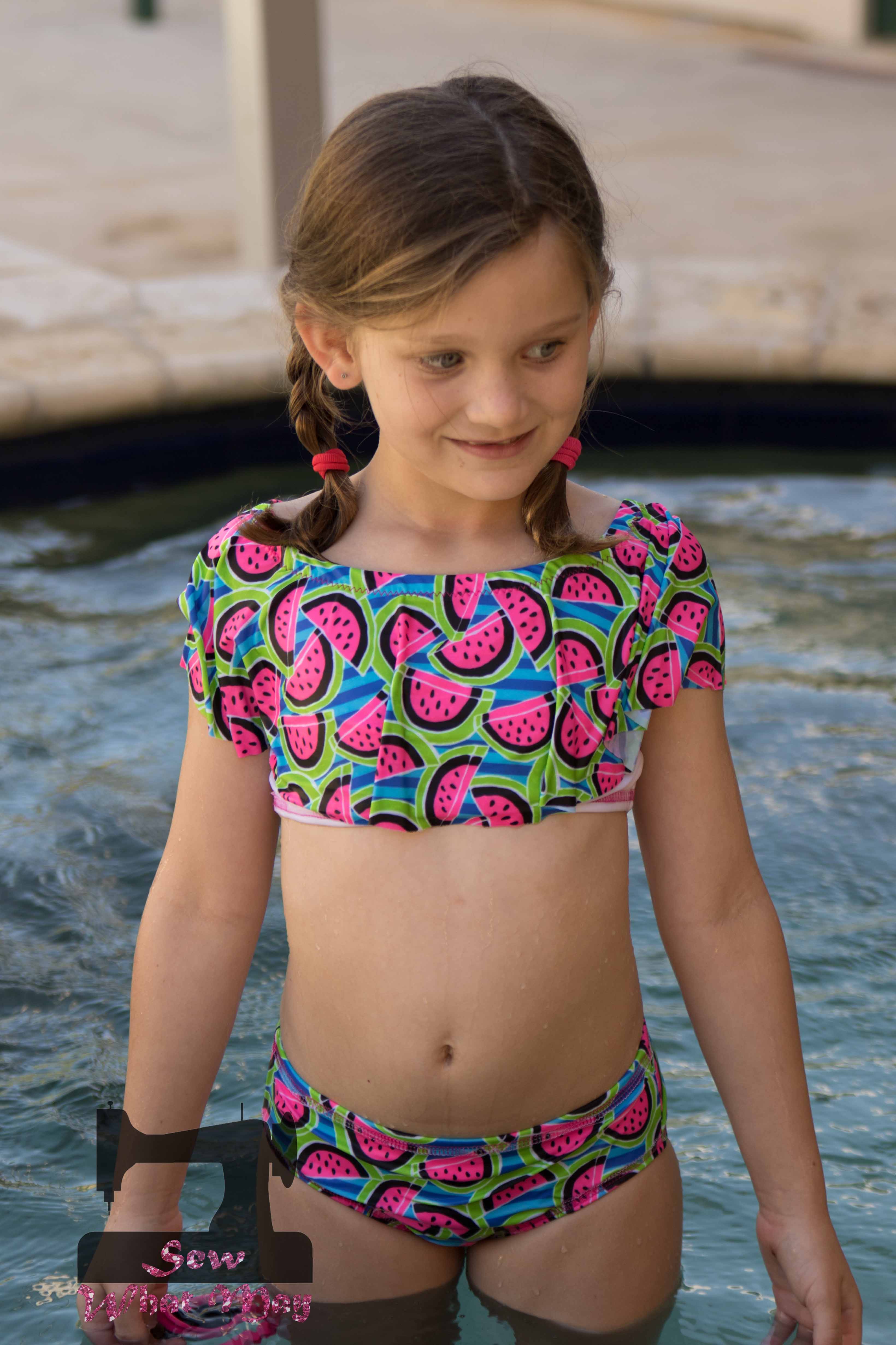 Kids Waterfall Swimsuit Mix & Match Pattern