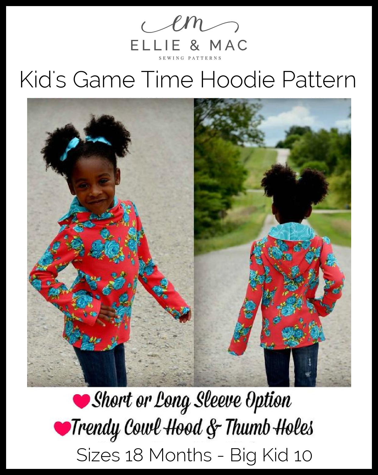Kids Game Time Hoodie Pattern - Clearance Sale